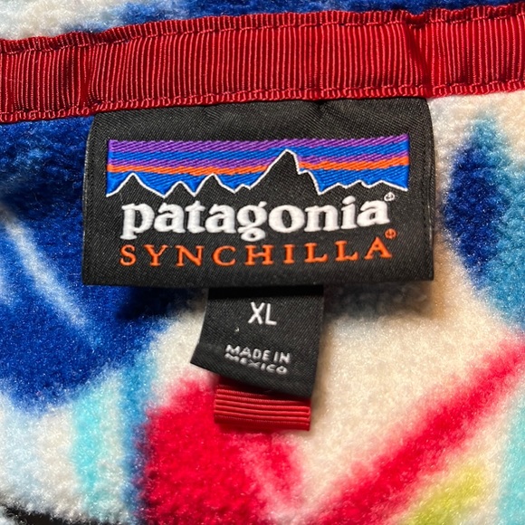 EXC Patagonia 2016 Synchilla Fleece Snap-T Feather Dance Channel Blue Women’s XL - Picture 5 of 16